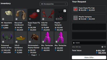 Mastering Roblox Trading: How to Get the Best Deals in 202, Step 1: Know Your Market – Item Values and Trends, Image via Roblox Corp.