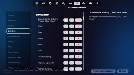 Customization Guide to Fortnite: Input Settings, Image vis Epic Games