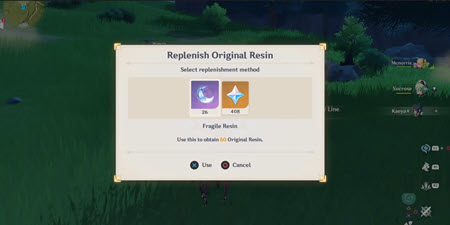 Genshin Impact: Managing Original Resin, Image via: HoYoverse